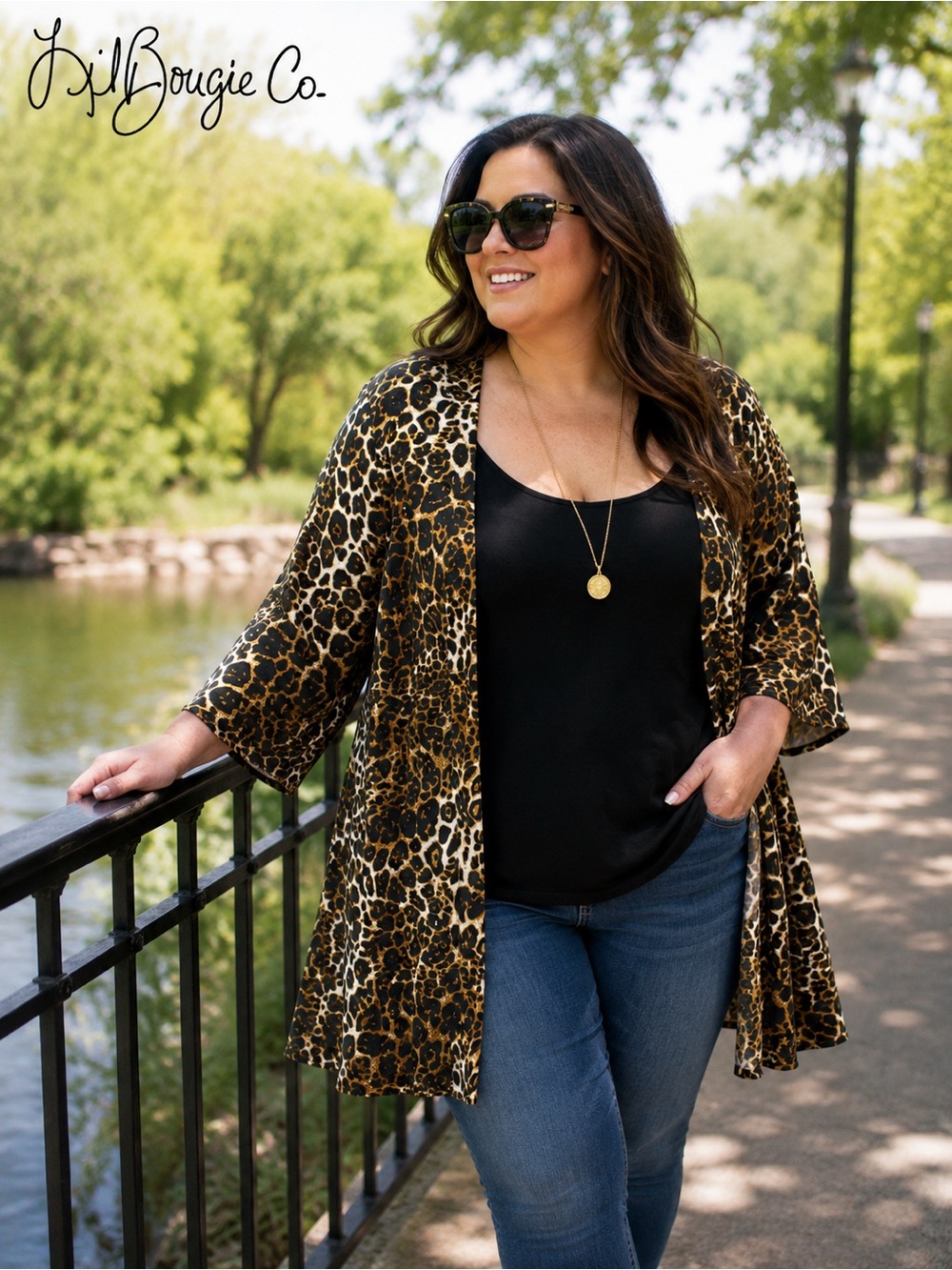 Leopard Print Open Front Kimono | Size XL | Like New - Picture 1 of 8